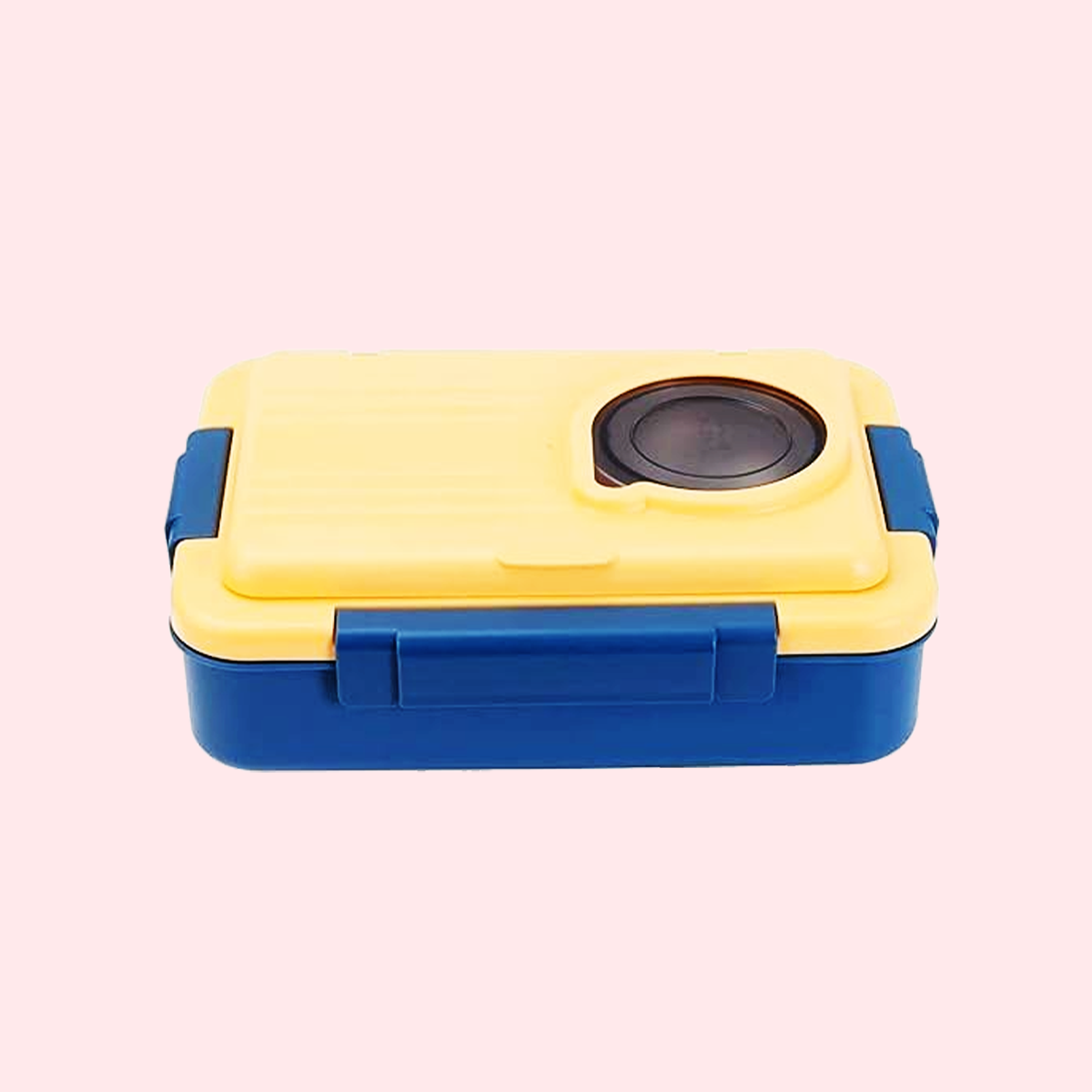 Double Layer 8 Compartment Stainless Steel Lunchbox - Blue