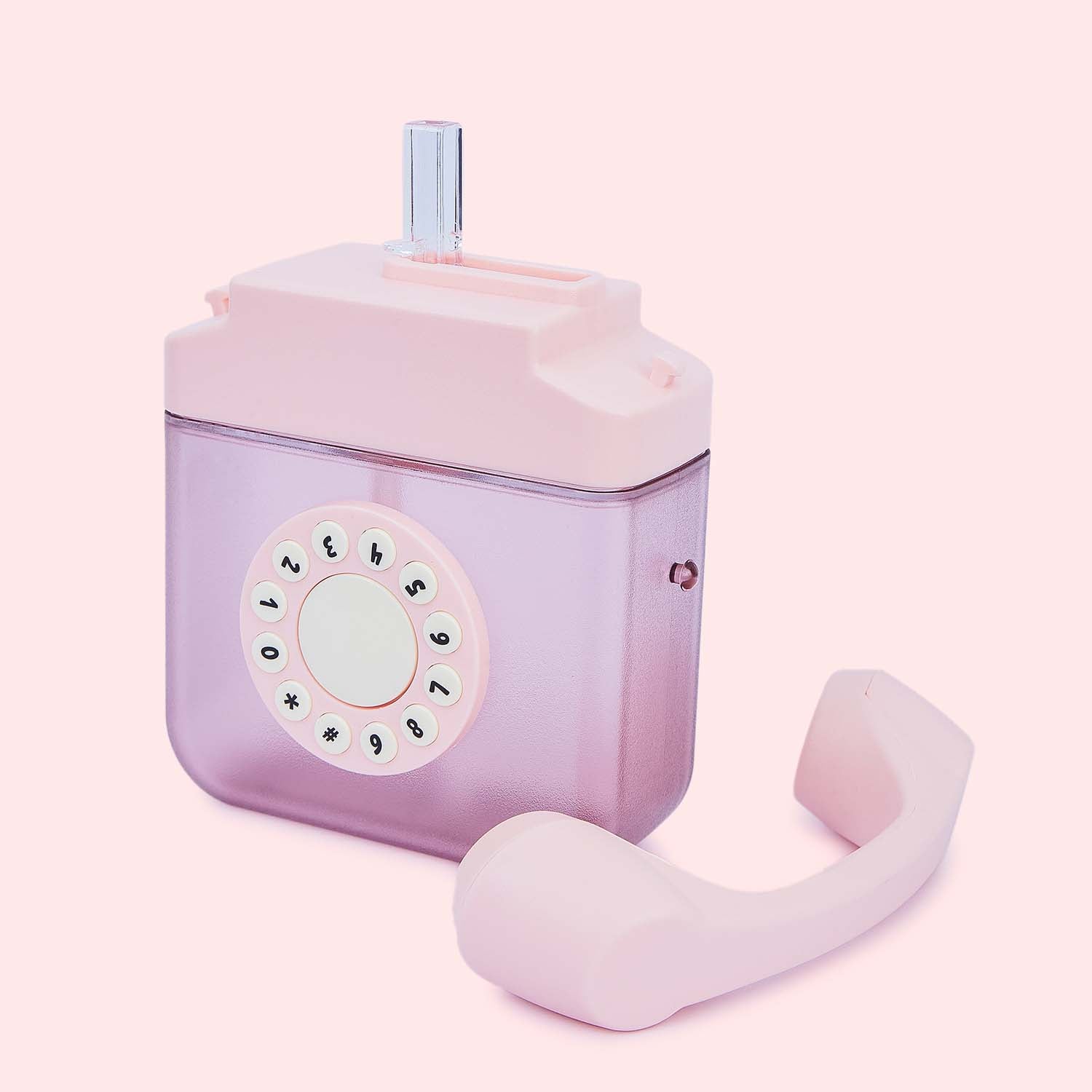 Cute Rotating Rotor Telephone Sipper - 400ml - Pink