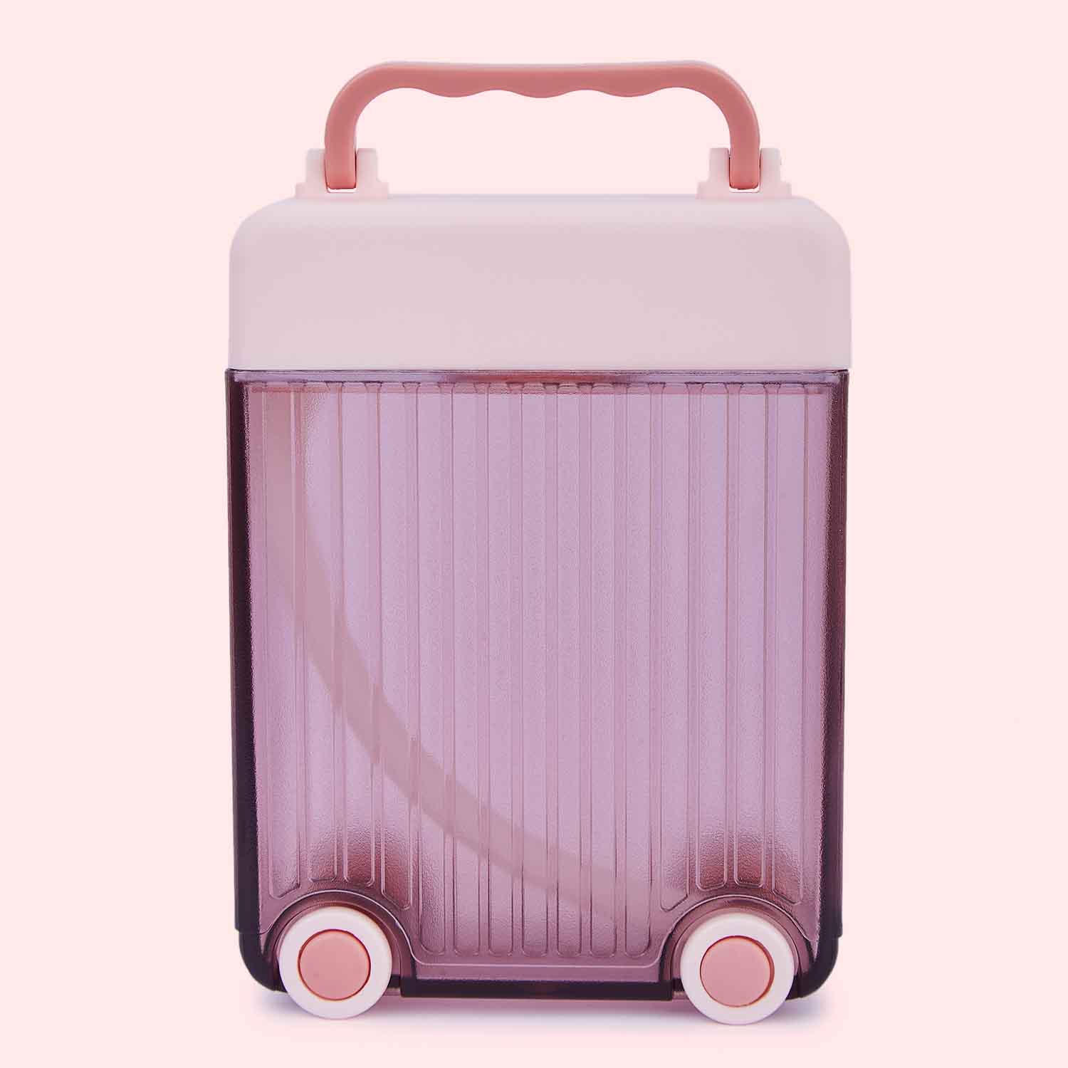 Cute Rolling Suitcase Water Bottle - 450ml - Black