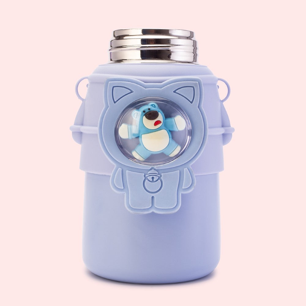 Vacuum Flask Water Bottle - Teddy - Blue