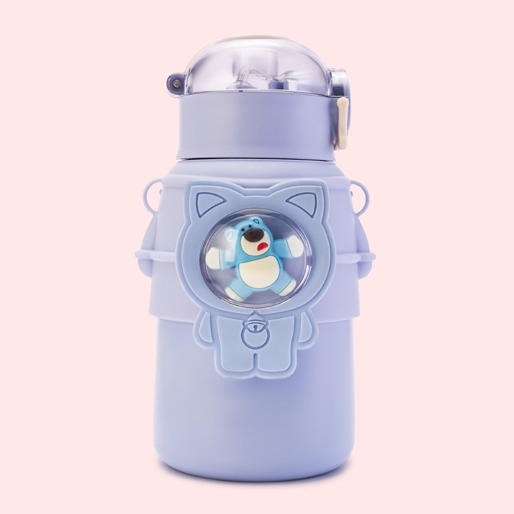 Vacuum Flask Water Bottle - Teddy - Pink