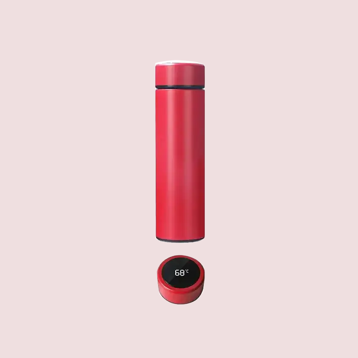 Stainless Steel Water Bottle with Temperature display - Red