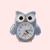 Alarm Clock Metal Owl - Grey