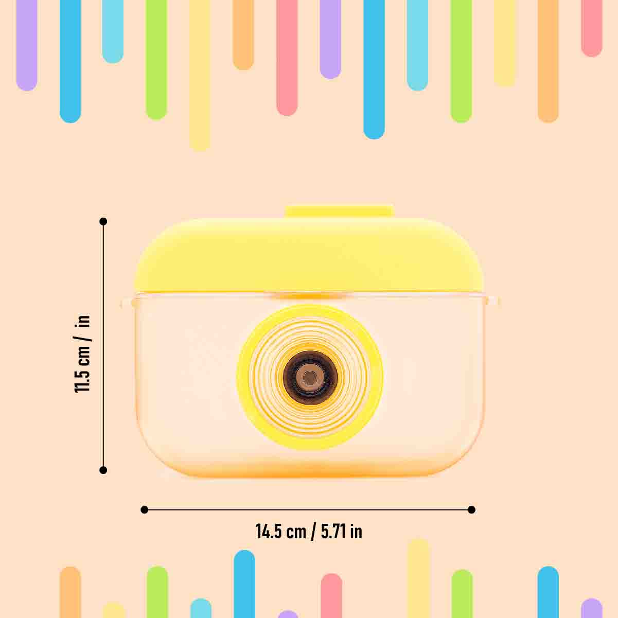 Cute Camera Shape Sipper Bottle - Yellow