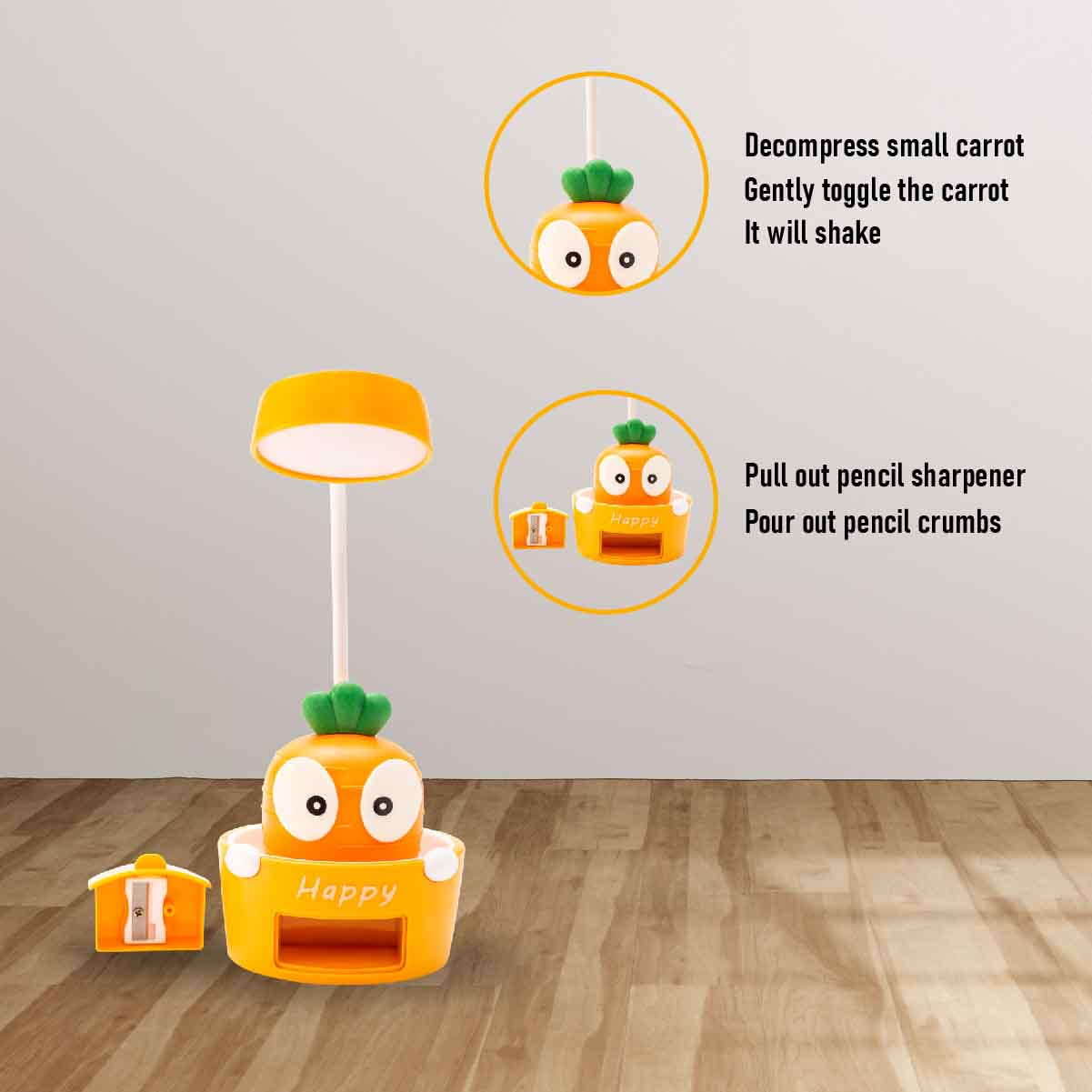 Carrot Shaped Multipurpose Lamp Orange