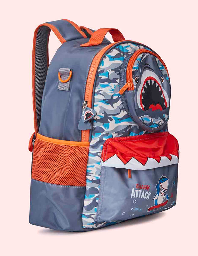 Multi-Compartment Big 3D School Bag - Shark