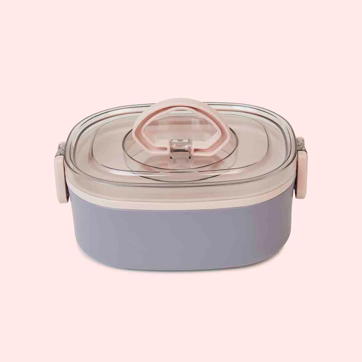 Small Stainless Steel Lunchbox with Spoon - Pink & Purple