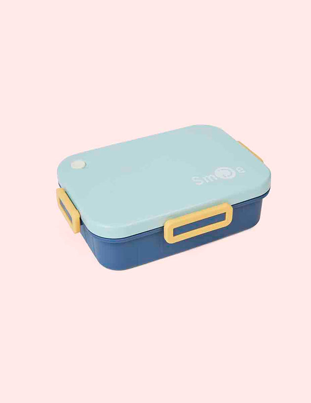 3 compartment Stainless Steel Lunchbox with Cutlery - Blue
